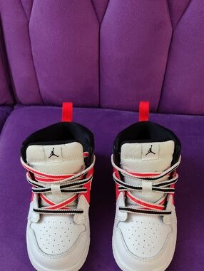 Jordan White, Pink & Black Kids High-Top Sneakers